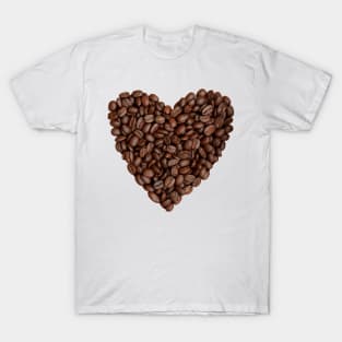 For the Love of Coffee in a Heart Shape T-Shirt